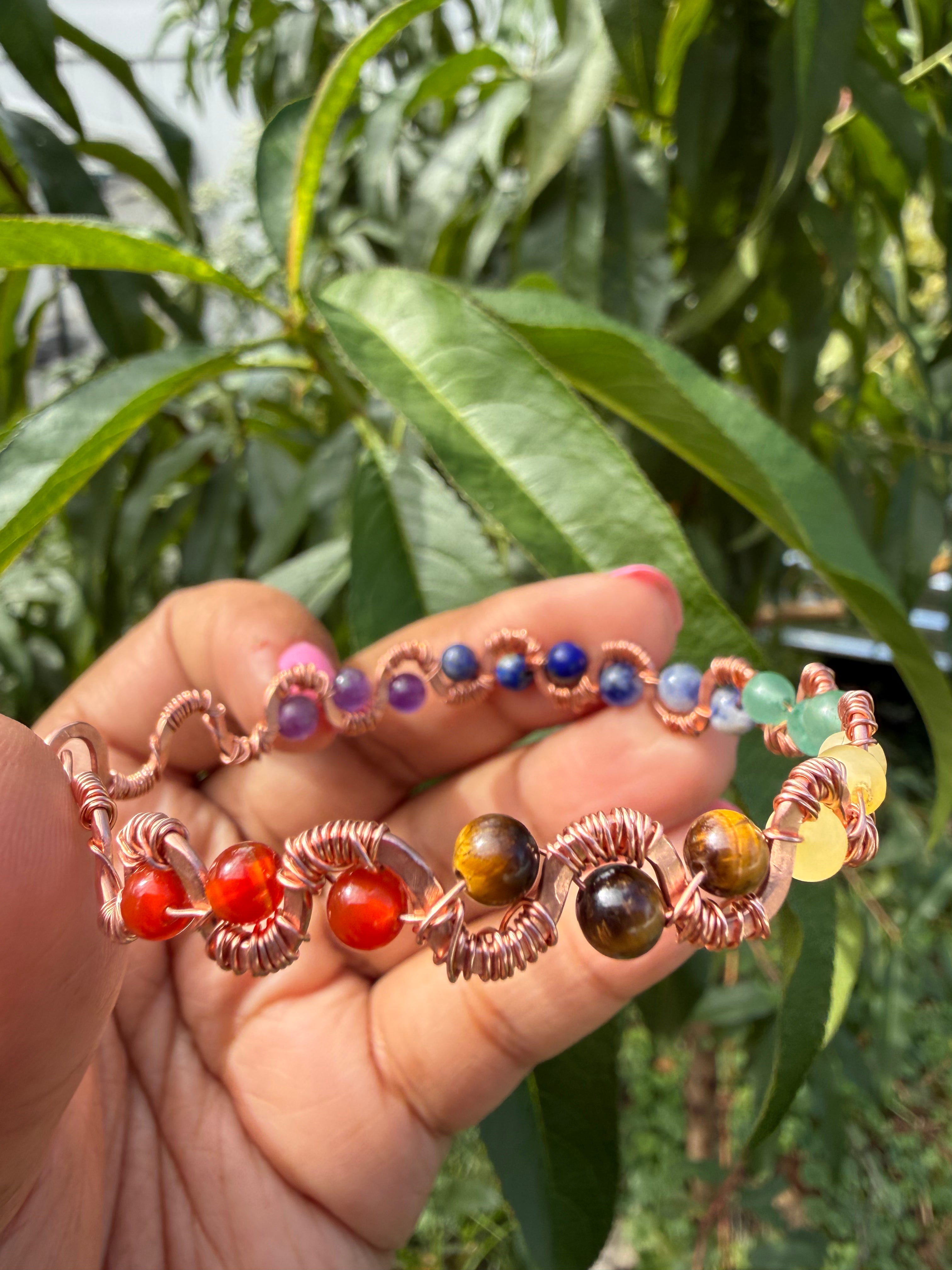 7 chakra copper bracelet 